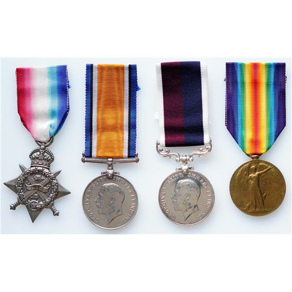 Militaria Medals;  British Grouping of 4 Medals includes 1914 Star. 1914-18 British War Medal. Victo