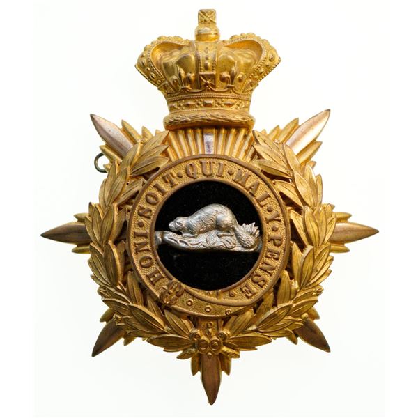 Militaria Insignia;  Helmet Plate Badge - Canadian Militia Staff Officers Pattern Victorian gilded e