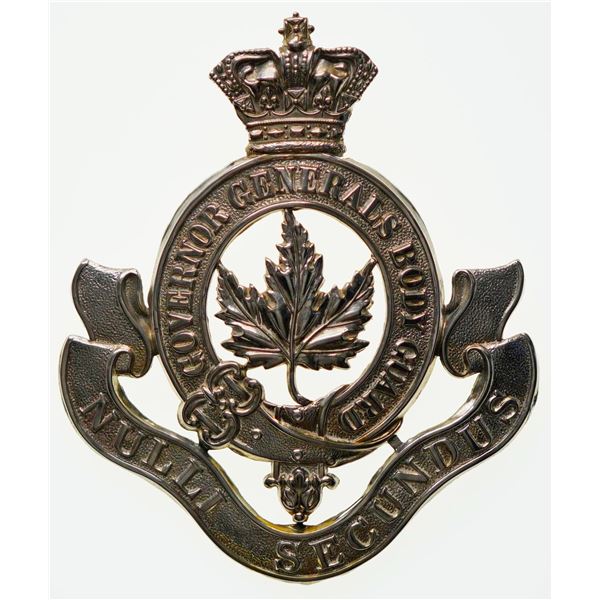 Militaria Insignia;  Helmet Plate Badge - The Governor General’s Body Guard Victorian Silve