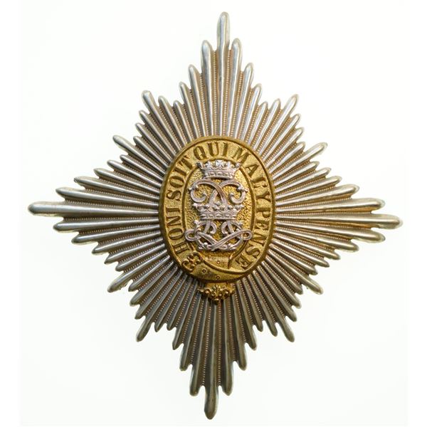 Militaria Insignia;  Helmet Plate Badge - The Royal Dragoons Plate w/ Brass interior and Silver back