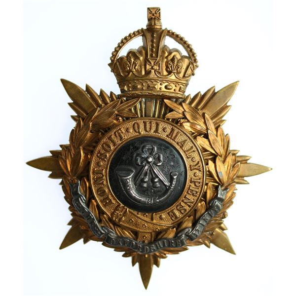 Militaria Insignia;  Helmet Plate Badge - The Oxfordshire Light Infantry Helmet Plate.  See Pic.