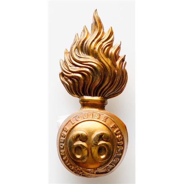 Militaria Insignia Pre WW1;  66th Princess Louise Fusiliers Busby Grenade.  See Pic.