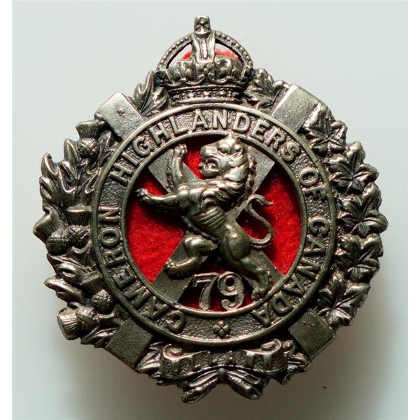 Militaria Insignia Pre WW1;  79th Cameron Highlanders of Canada Officer's Cap Badge.