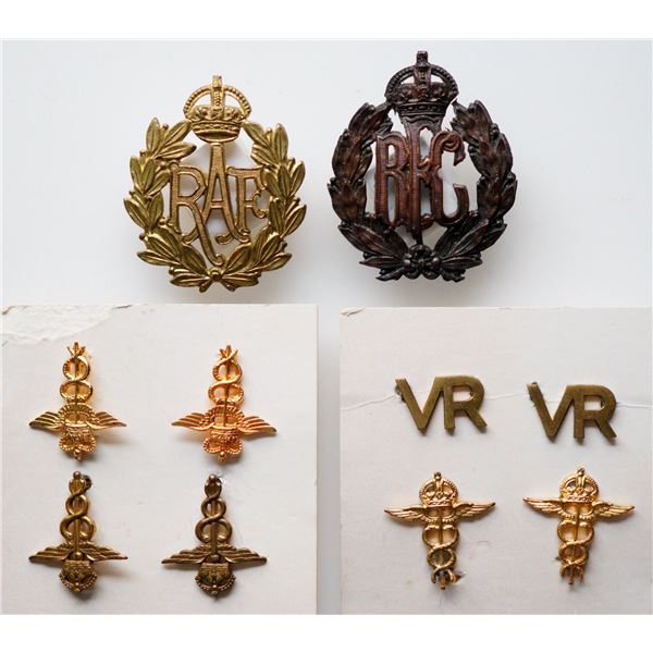 Militaria Insignia Pre WW1;  Royal Flying Corps (RFC) & RAF Cap Badges.  Also includes Royal Airforc