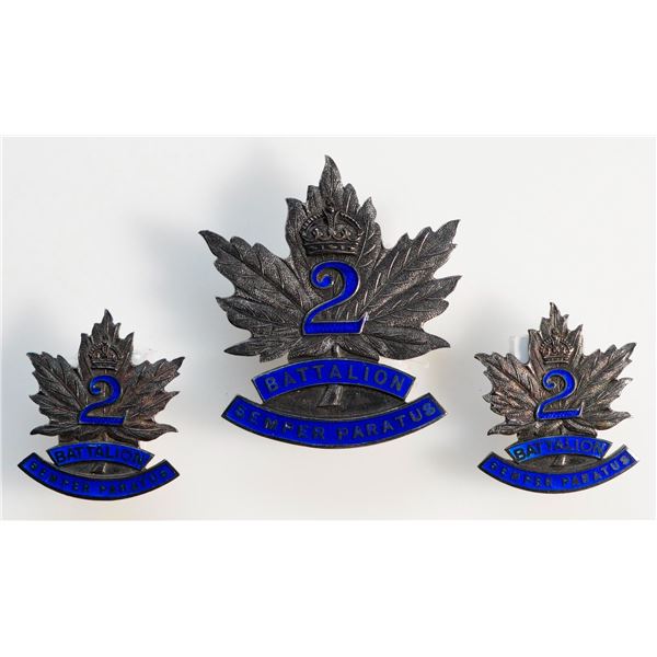 Militaria Insignia C.E.F. WW1; 2nd Battalion (Eastern Ontario) Officer's Hallmarked Silver & Enamel 