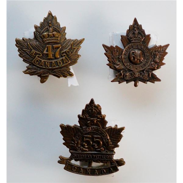 Militaria Insignia C.E.F. WW1; 50th Battalion (Calgary. Alberta) Cap & Collar Badge.