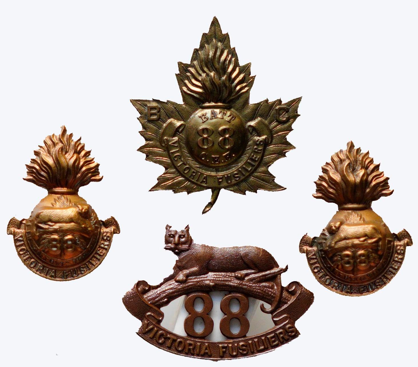 Militaria Insignia C.E.F. WW1; 88th Battalion (Victoria Fusiliers ...