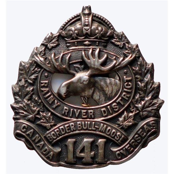 Militaria Insignia C.E.F. WW1; 141st (Rainy River) Battalion Officer's Cap badge