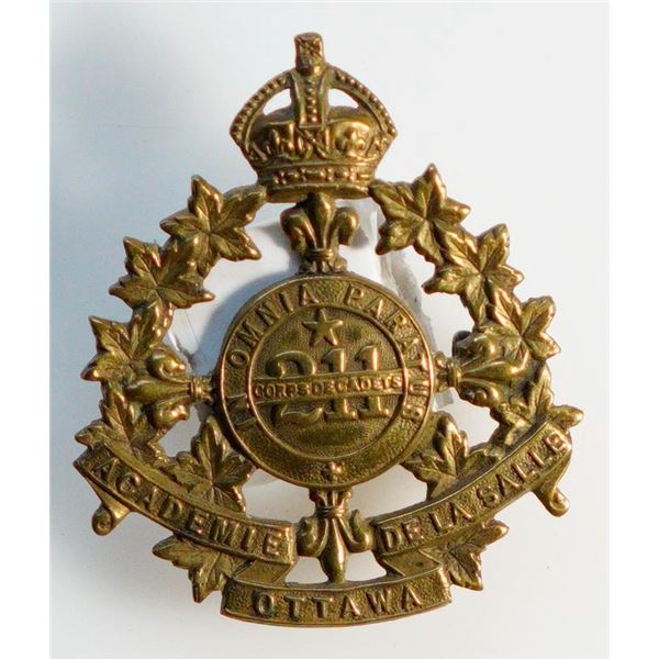 Militaria Insignia C.E.F. WW1; 211th Academie de La Salle Ottawa Cadet Corps Cap Badge.  See Pic.