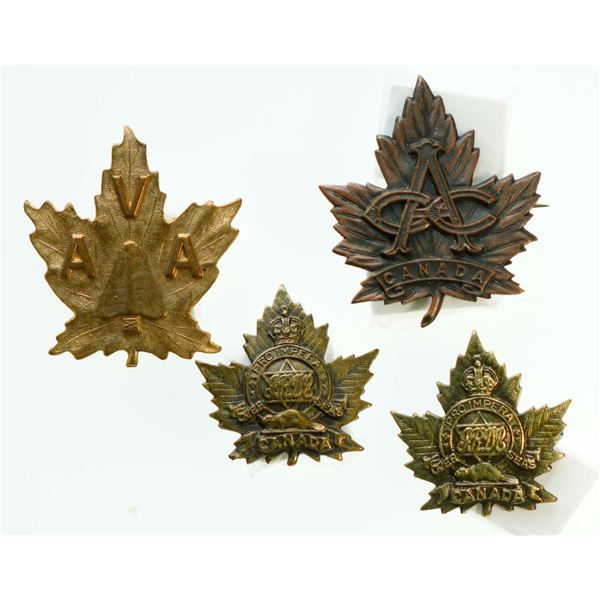 Militaria Insignia C.E.F. Canadian Army Corps (CAC)  Badge (Jacoby) along with Collar Badge pair to 