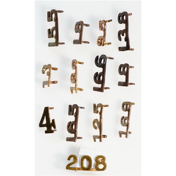 Militaria Insignia C.E.F. WW1;  Shoulder Titles.  Lot of 13 pcs.  See Pic.