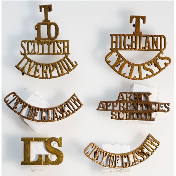 Militaria Insignia C.E.F. WW1;  Shoulder Titles.  Lot of 6 pcs.  See Pic.