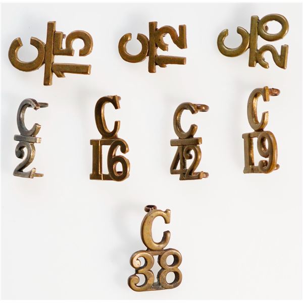 Militaria Insignia C.E.F. WW1;  Shoulder Titles.  Lot of 8 pcs.  See Pic.