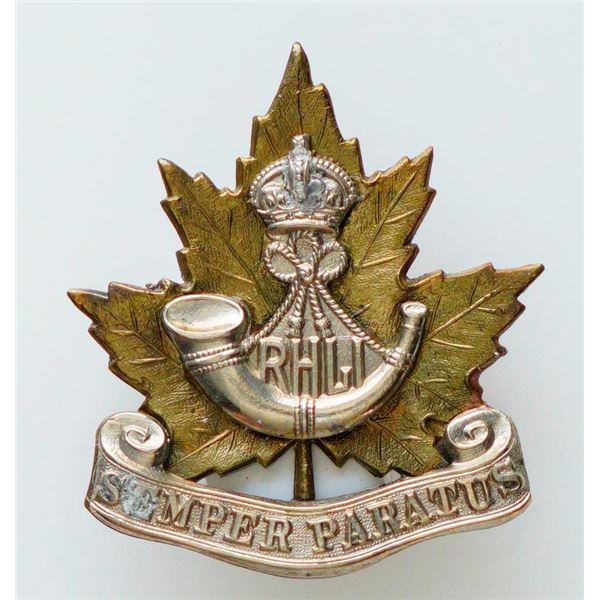 Militaria Insignia 1920-50;  Royal Hamilton Light Infantry Cap Badge.  See Pic.