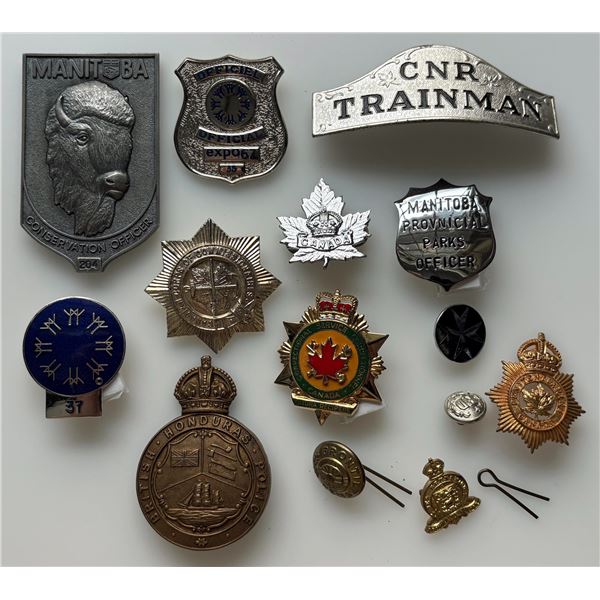 Vintage Police Type Badges;  Lot of 10 Police or Correctional Officer type badges. pins and buttons.