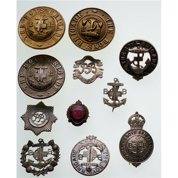 British Badge Grouping of 10 Lifeboys & The Boys Brigade Badges.  The Lifeboys. were a Christian-bas