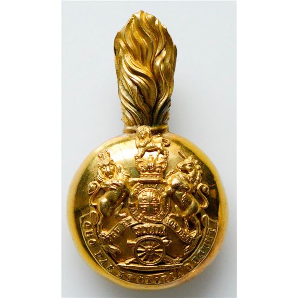 Militaria Insignia 1920-50;  Royal Canadian Artillery Officer's Gilt Plume Holder Grenade Busby Hat 