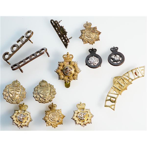 Militaria Insignia 1920-50;  Canadian Officers Traing Corps (COTC) and other Training Corp Cap. Coll