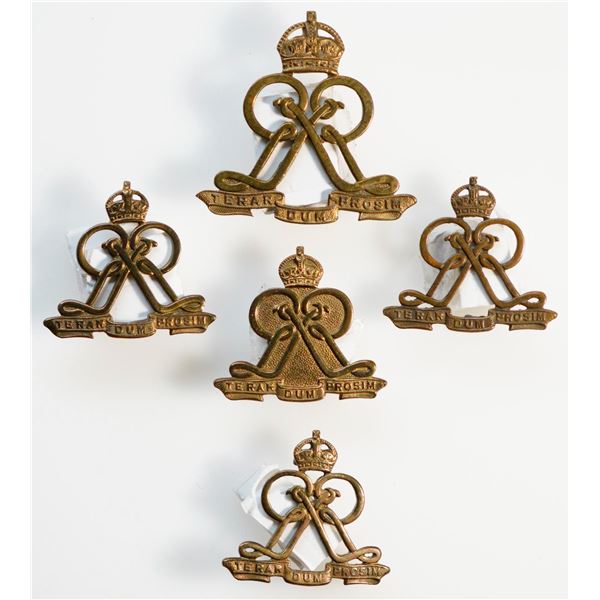 Militaria Insignia 1920-50;  Ridley College Cadet Corps Cap & Collar Badges.  Lot of 5 pcs.  See Pic