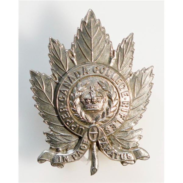 Militaria Insignia 1920-50;  Upper Canada College Rifles Cap Badge.