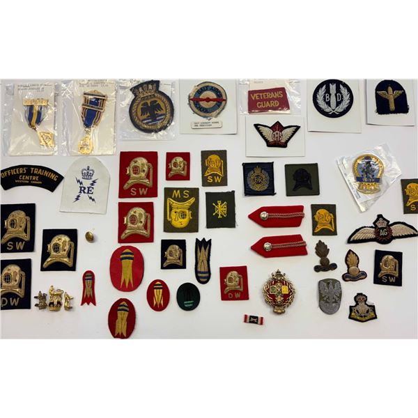 Militaria Insignia 1920-50;  Lot of various unit / service badges. Legion Medals pins and more.  Lot