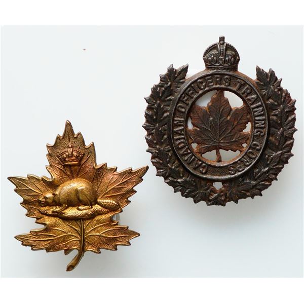 Militaria Insignia 1920-50;  The Canadian Officer’s Training Corps cap badge. & General Ser