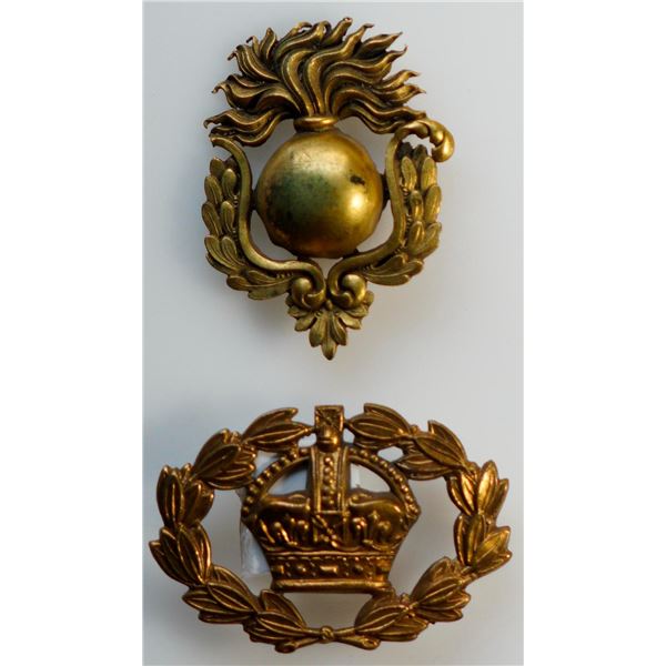Militaria Insignia 1920-50;  British Gilt Army Warrant Officers Badge & Victorian Officers Cross Bel