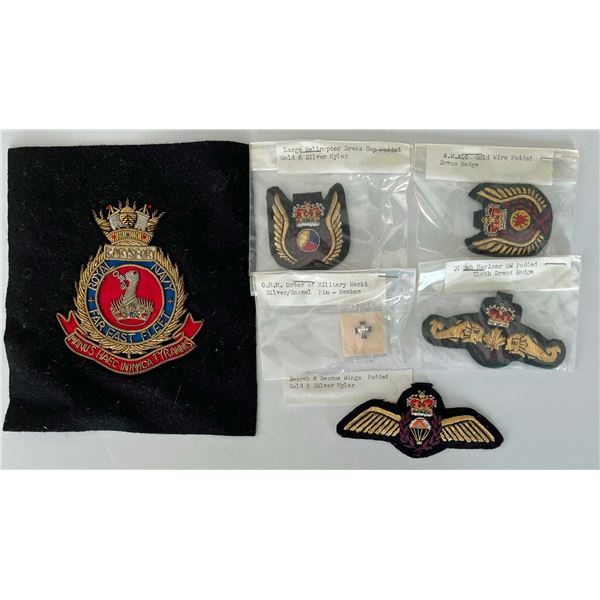 Militaria Insignia;  Lot of 5 different embroidered badges. includses RCAF Para. helicopter Dress. A