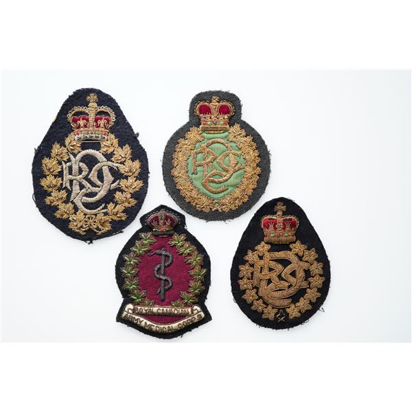Militaria Insignia;  Royal Canadian Dental Corps emboidered large badge or Crest(3) & Army Medical C