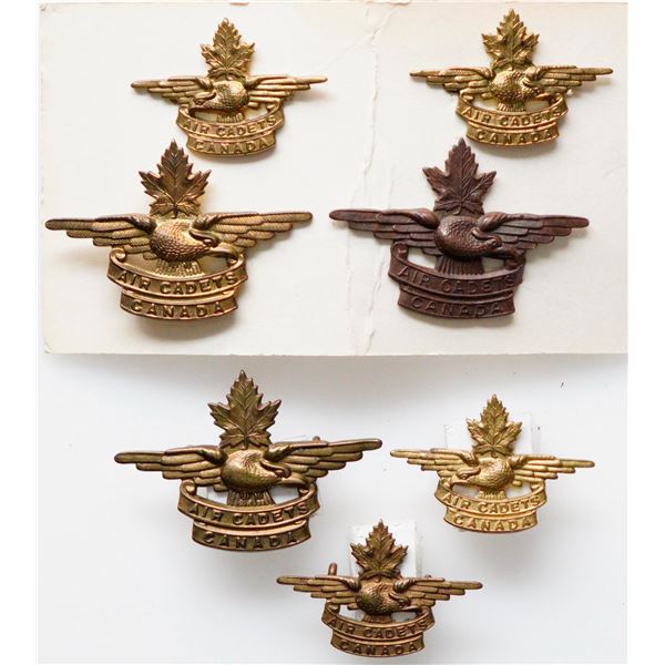 Militaria Insignia 1920-50;  Canadian Air Cadets Cap & Collar Badges.  Lot of 7 pcs.  See Pic.