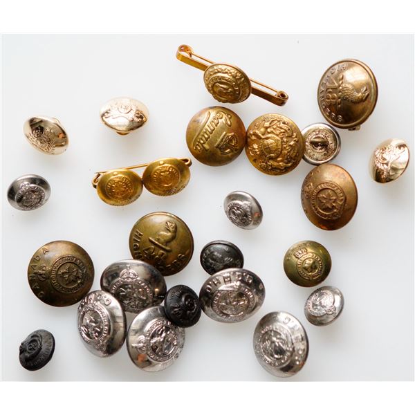 Militaria Insignia 1920-50;   Various issues. Pre and Post WW1 examples.  Lot of 25 pcs.  See Pic.