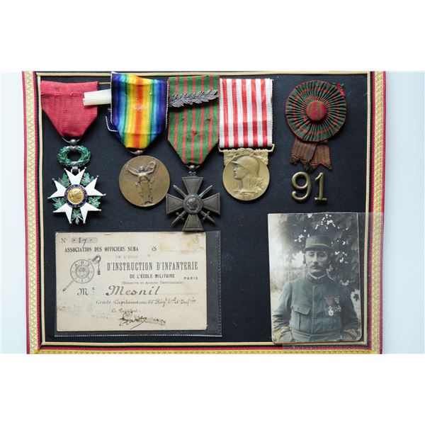 Militaria Medals;  France Grouping if 4 Medals in set with picture and personnel card.  Includes The