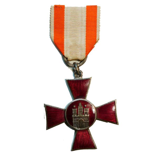 Militaria Medals; WW2 Imperial German Hamburg Hanseatic Cross 1914-1918 with Ribbon.