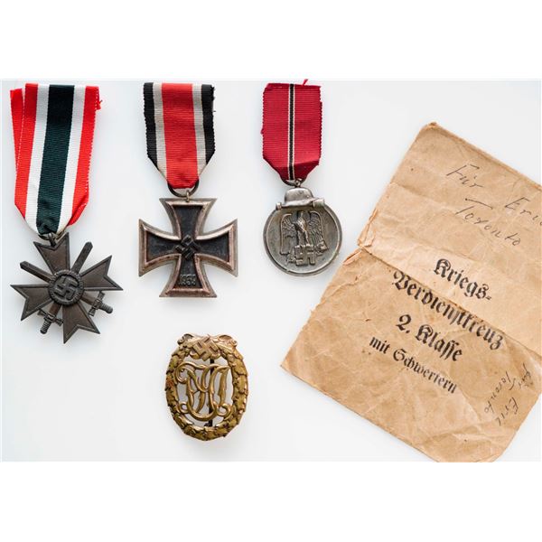 Militaria Medals;  German WW2 German DRL Sports Badge- DRGM 35269. Ernst L Müller Pforzheim. For Win