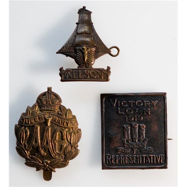 Militaria Insignia C.E.F. WW1;  British Queen Marys Army Auxiliary Corps QMAAC Mary's. Royal Naval D
