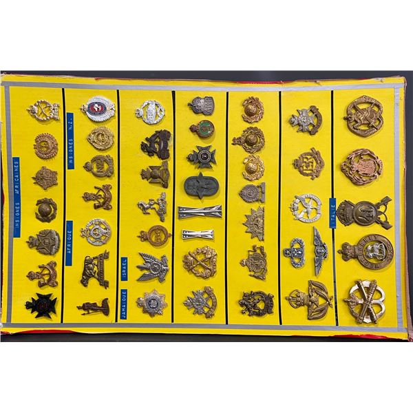Militaria Insignia;  Collection of 45+ various badges mainly WWII related w/some exceptions.  Includ