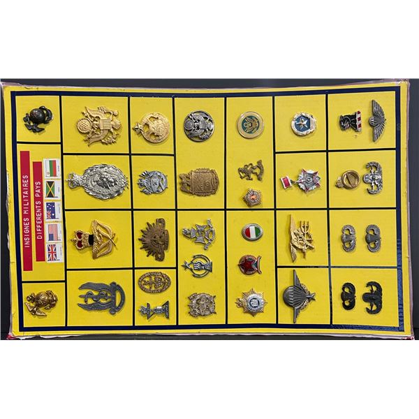 Militaria Insignia;  Collection of 34 various badges mainly WWII related w/some exceptions.  Include