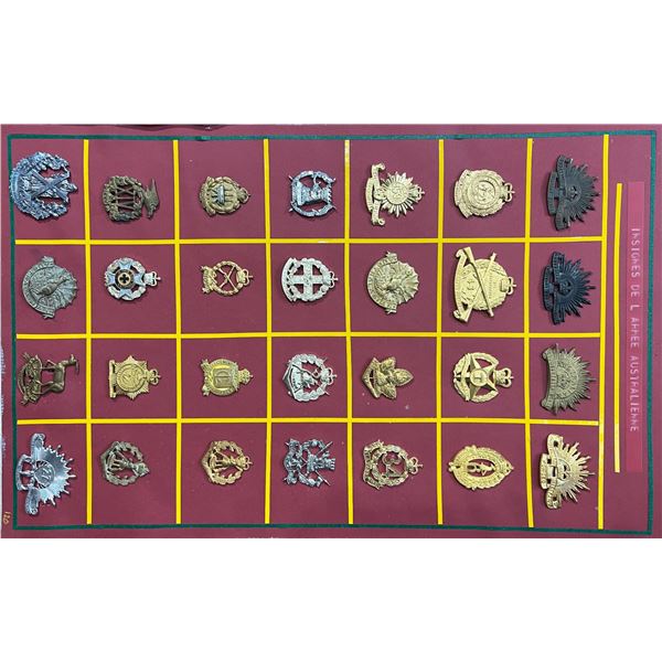 Militaria Insignia;  Collection of 28 various Australian Military badges mainly WWII to Post War rel