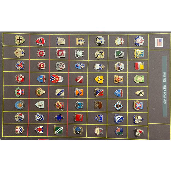 Militaria Insignia;  Collection of 55+ various  American Military badges & pins mainly Post War rela