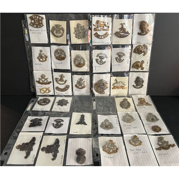 Militaria Insignia;  Collectors Lot of 40+ various WWII United Kingdom Regimental badges from divers