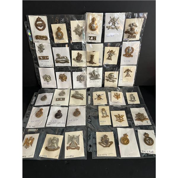 Militaria Insignia;  Collectors Lot of 30+ various WWII United Kingdom Regimental badges from divers