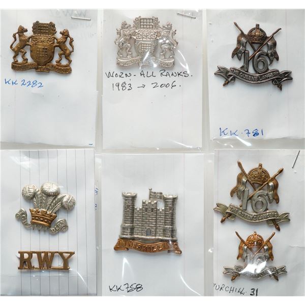 Militaria Insignia;  Collectors Lot of 27 various WWII United Kingdom Regimental badges from diverse