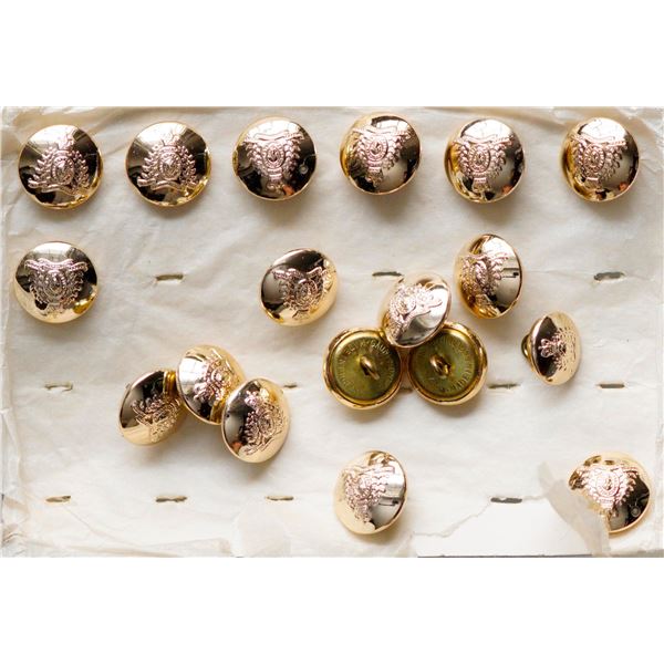 Militaria Buttons;  Lot of 100+ various buttons dating 1920's-50's period with some exceptions.