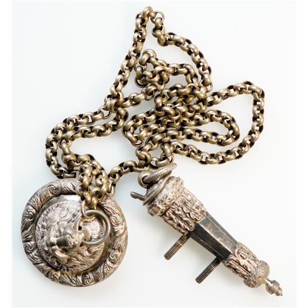 Militaria Insignia Pre WW1;  6th Duke of Connaught Whistle & Boss.  See Pic.