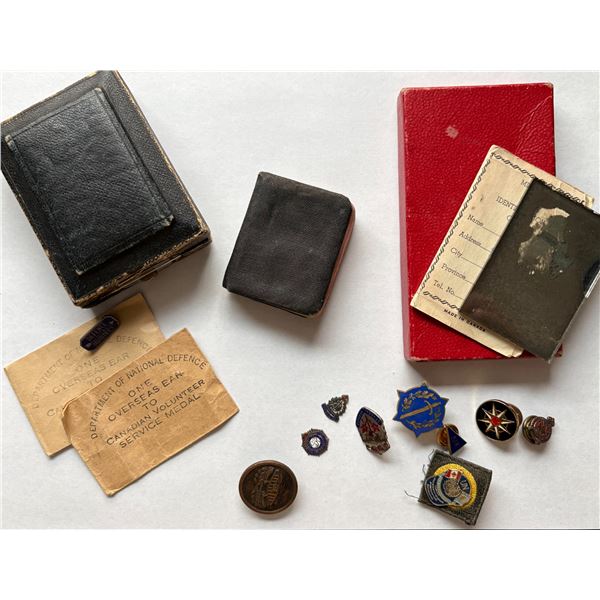Militaria grouping of diverse pins/badges and more.  See Pic.