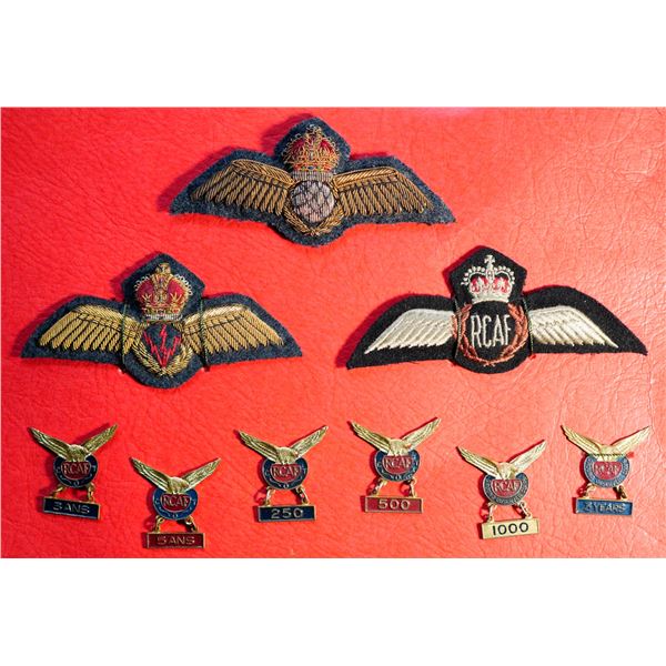 Militaria Plaque 1920-50;  Royal Canadian Air Force Ground Observer Corps Day Lapels. Yr Lapels and 