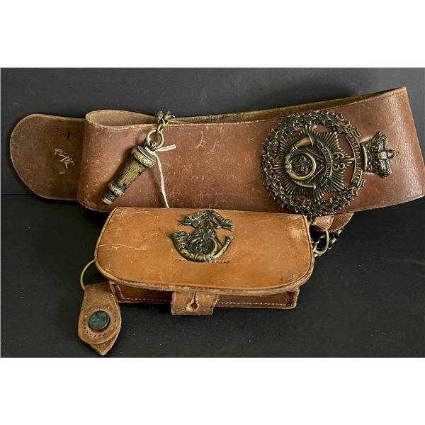 Militaria Dress;  Victorian Era Cross Belt & Pouch 63rd Halifax Rifles.