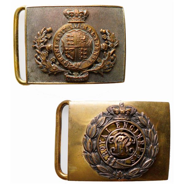 Militaria Belt Buckles;  Victorian British Army Royal Engineers Officers & British Royal Engineers V