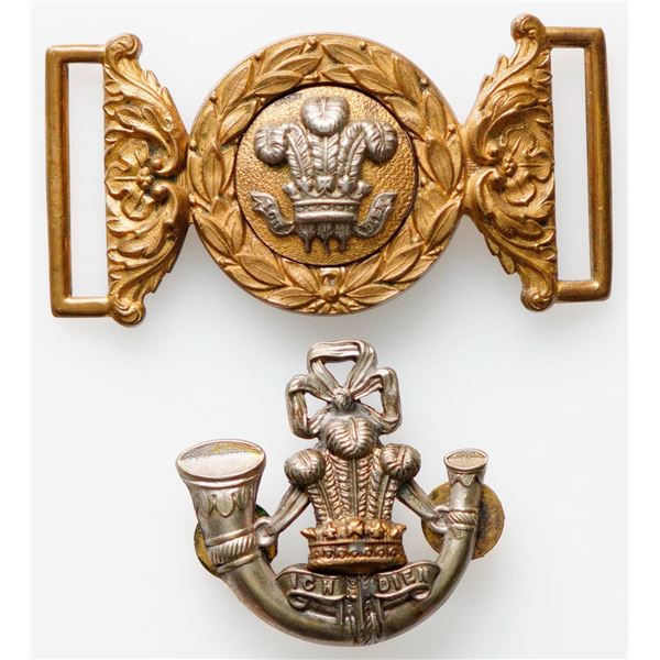 Militaria Belt Buckles;  Victorian British Belt Buckle & Pouch badge.  See Pic.