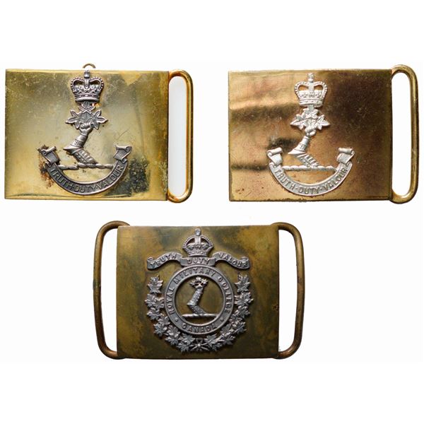 Militaria Belt Buckles;  Victorian Royal Military College & RMC Post War(2) Belt Buckles.  Lot of 3 